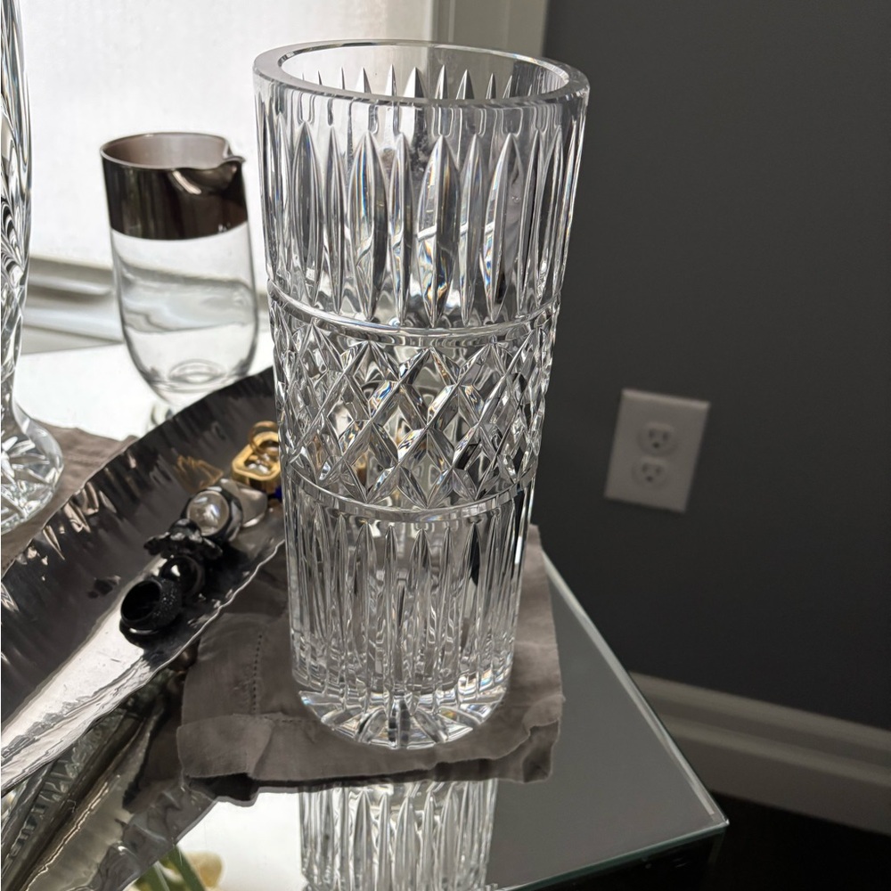 Beautiful vintage German lead crystal vase decor sparkling heavy crystal